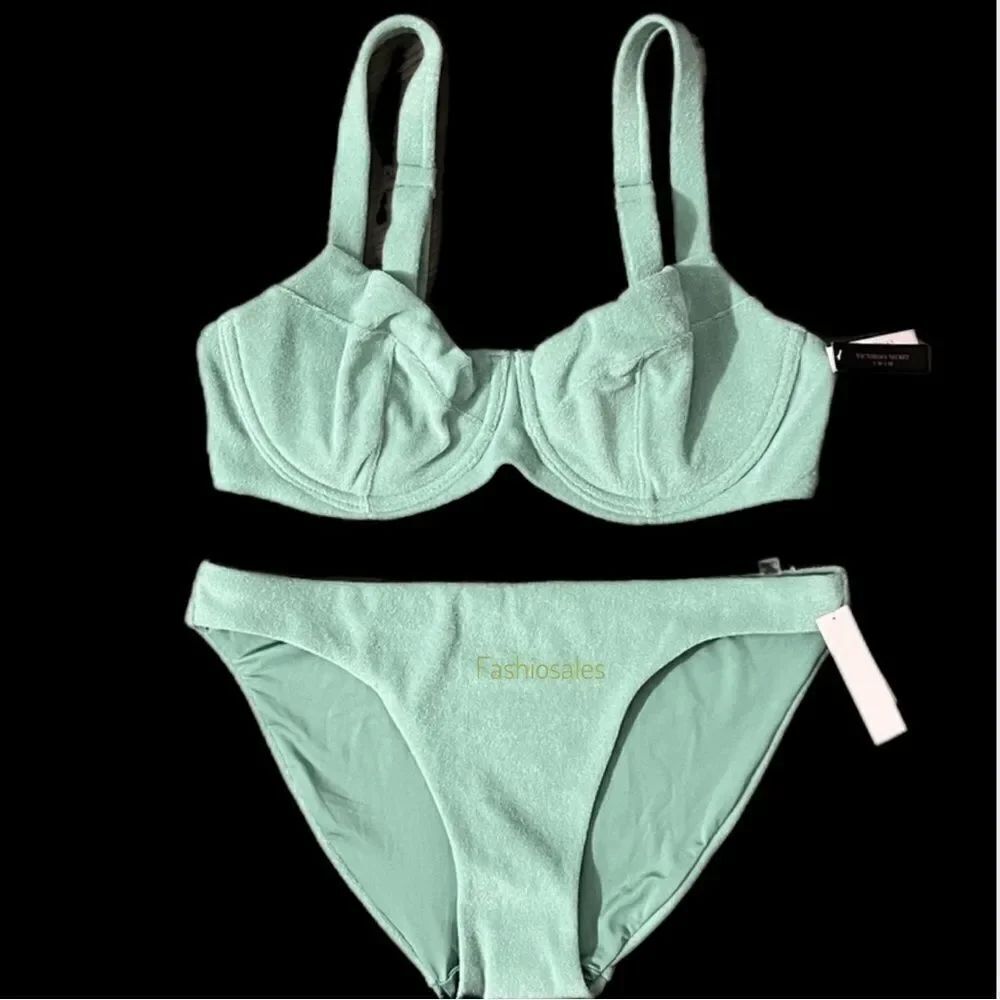 Victorias Secret Set Wicked Push Up without padding terry Bikini Top & Bottoms